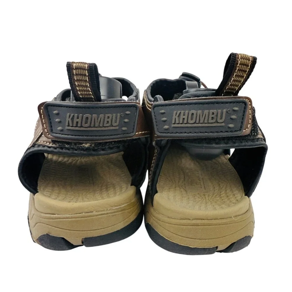 KHOMBU Mens Comfort Sandals Size 11 Brown Fisherman Waterproof Hiking Utility